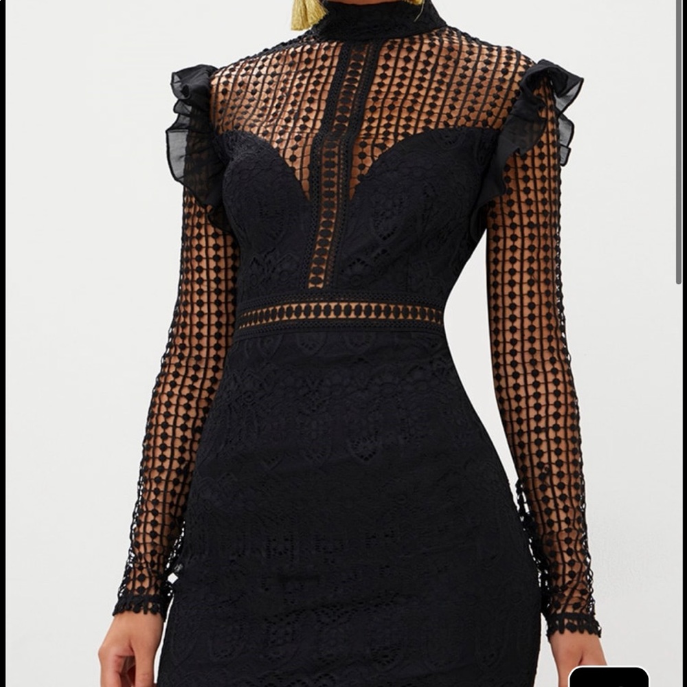 PrettyLittleThing black lace dress, 6